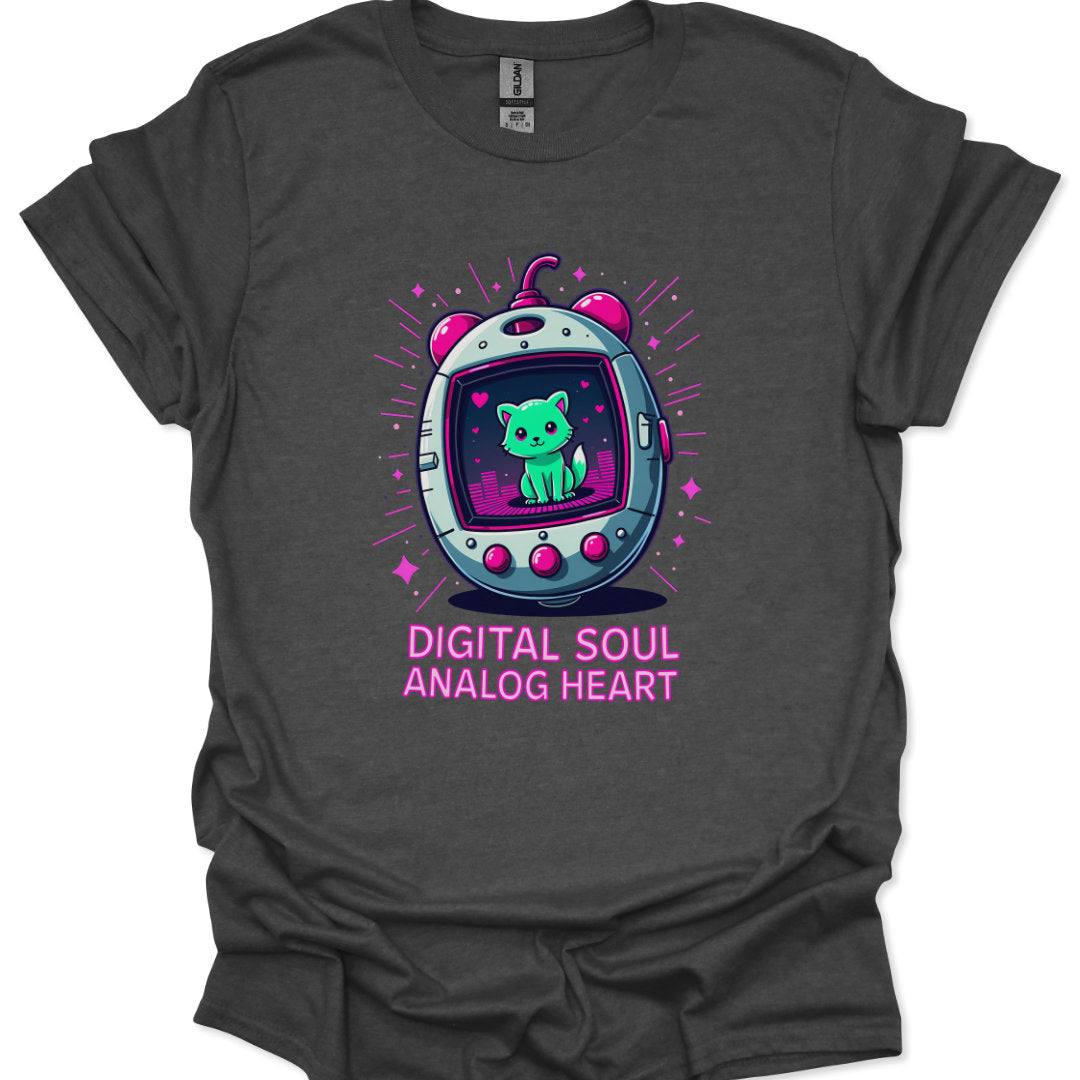 Harajuku kawaii cat shirt with tamagotchi style artwork