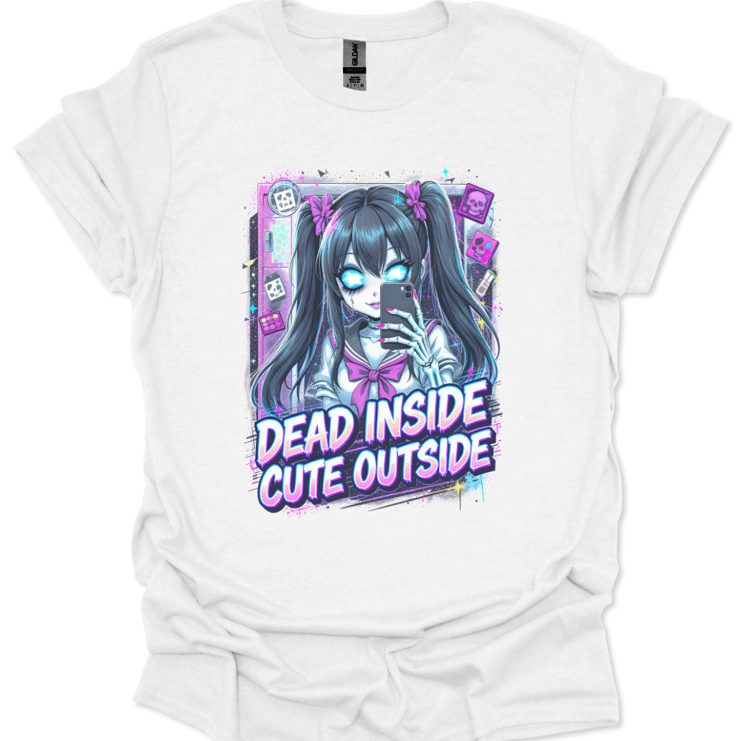 Yami kawaii schoolgirl taking a selfie artwork