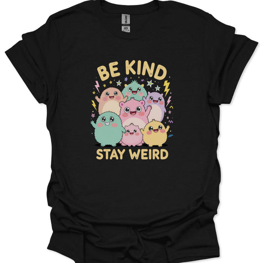 kawaii monster friends t-shirt be kind stay weird
