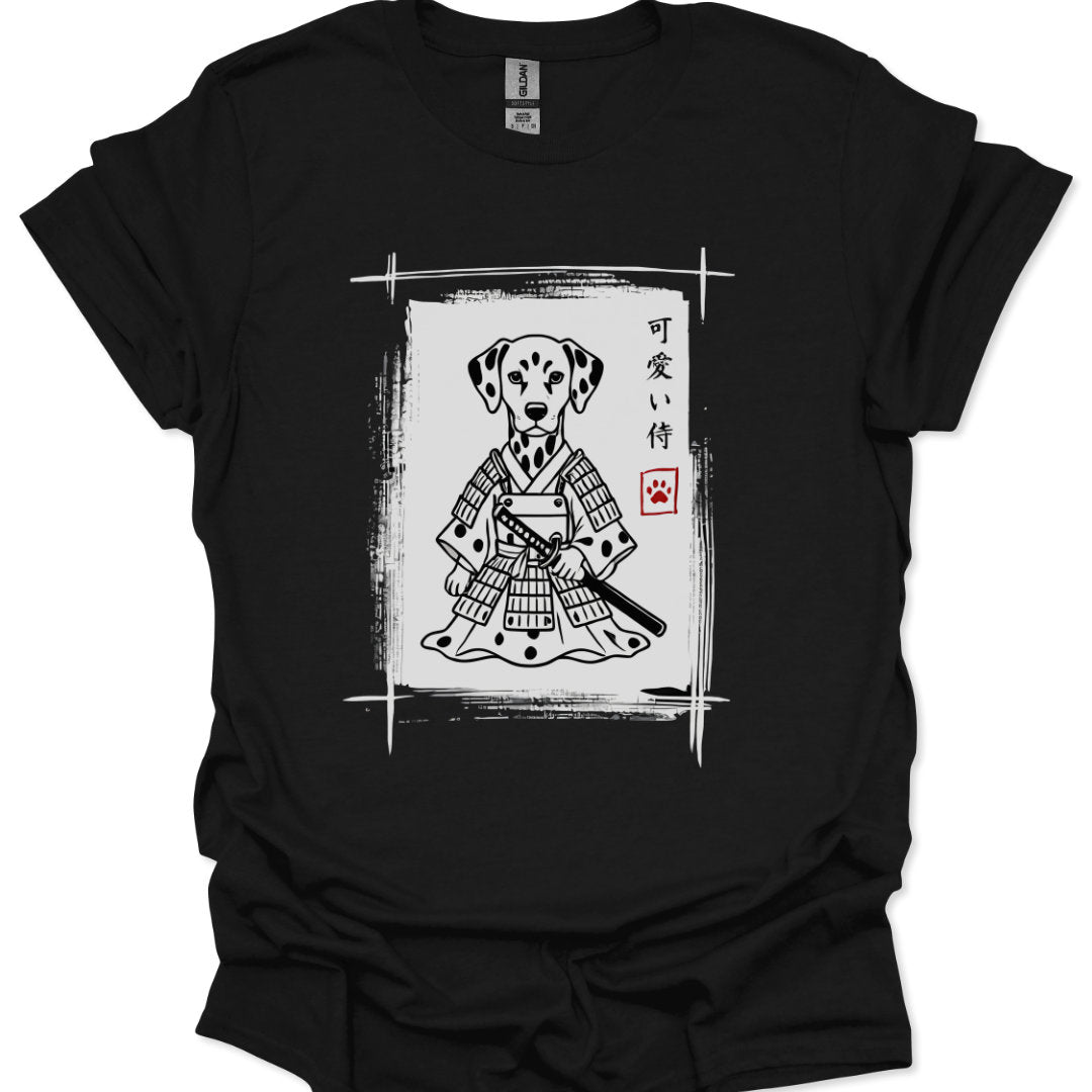kawaii samurai dog t-shirt japanese brush art design