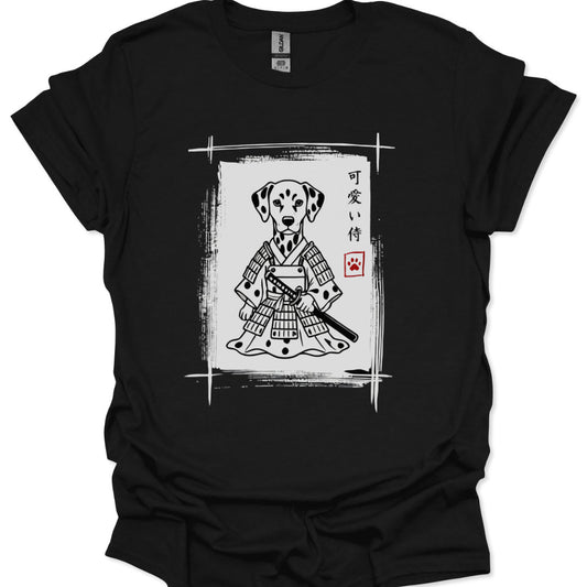 kawaii samurai dog t-shirt japanese brush art design