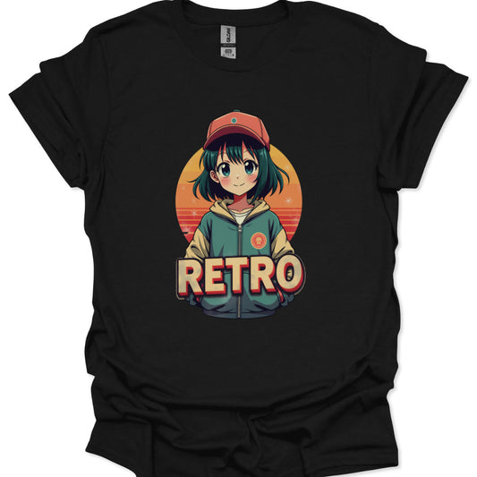 Kawaii Retro Girl T-Shirt with vintage anime style illustration
