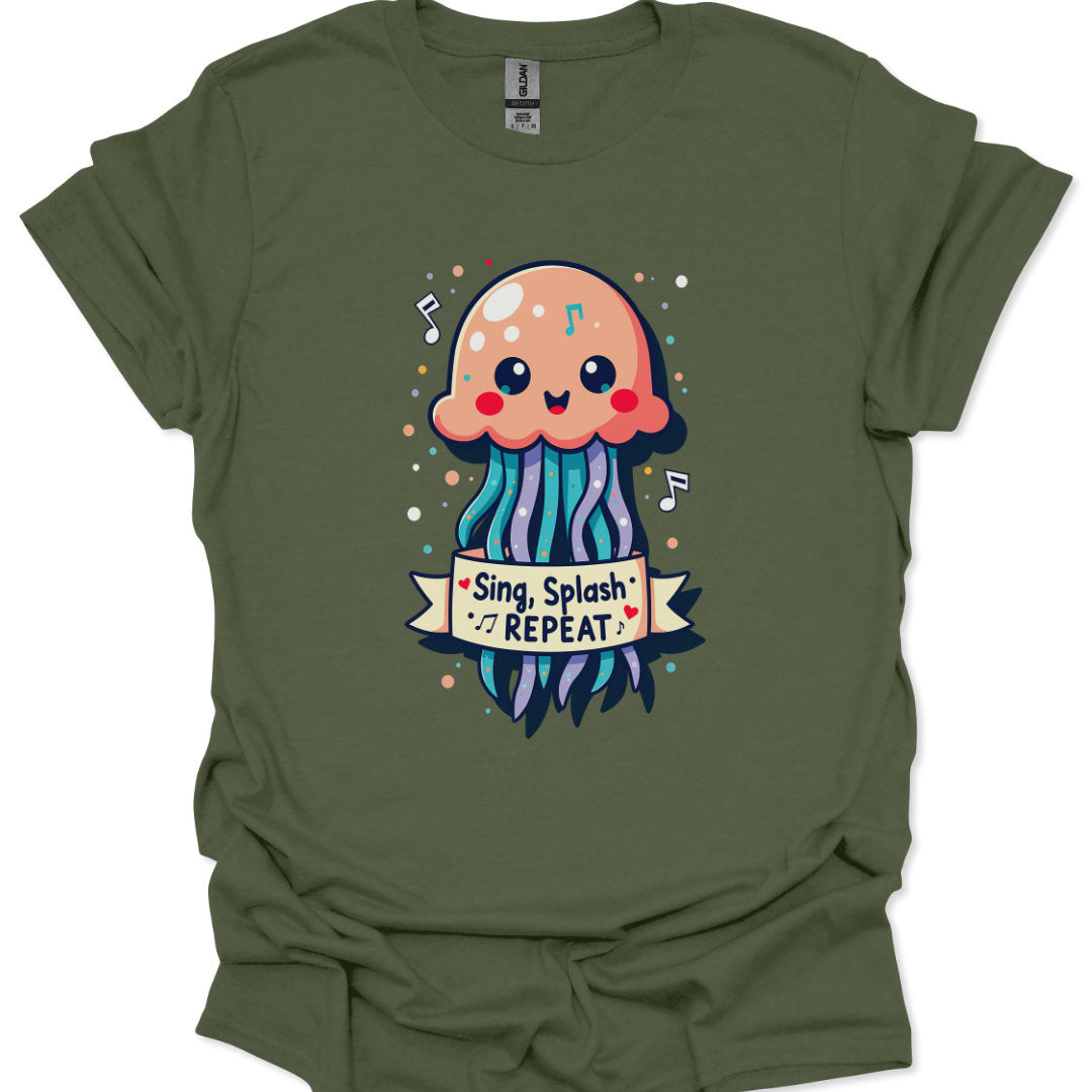 Kawaii ocean animal tee featuring cute jellyfish illustration