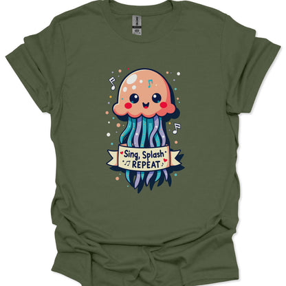 Kawaii ocean animal tee featuring cute jellyfish illustration