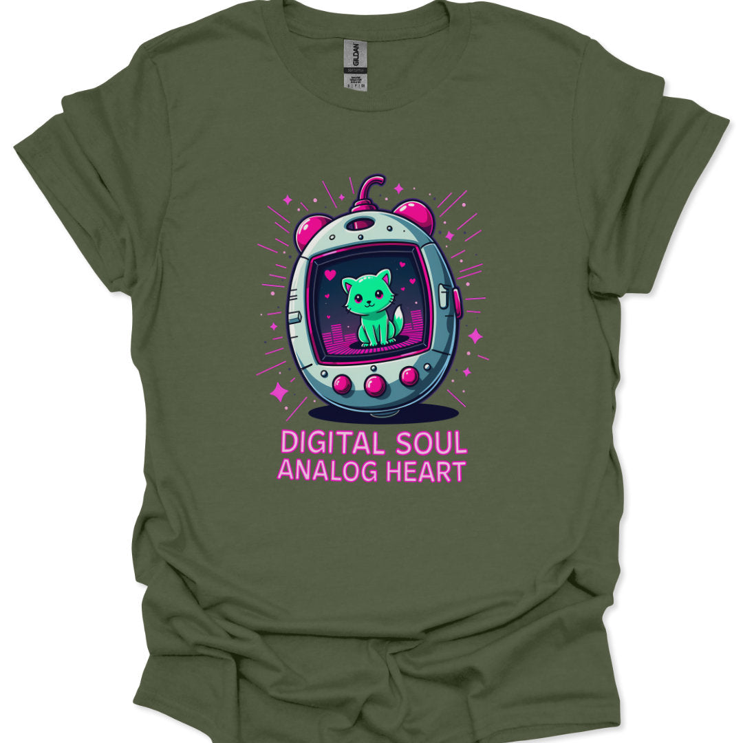 Cute japanese anime style cat tee digital heart design