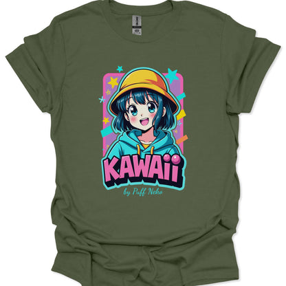 Kawaii Harajuku anime girl graphic shirt for soft girl and cute-core style