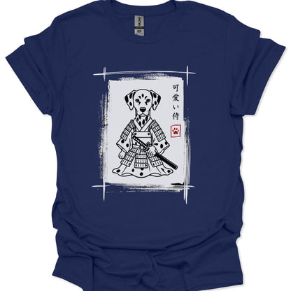 cute japanese samurai dog tee for kawaii fashion fans